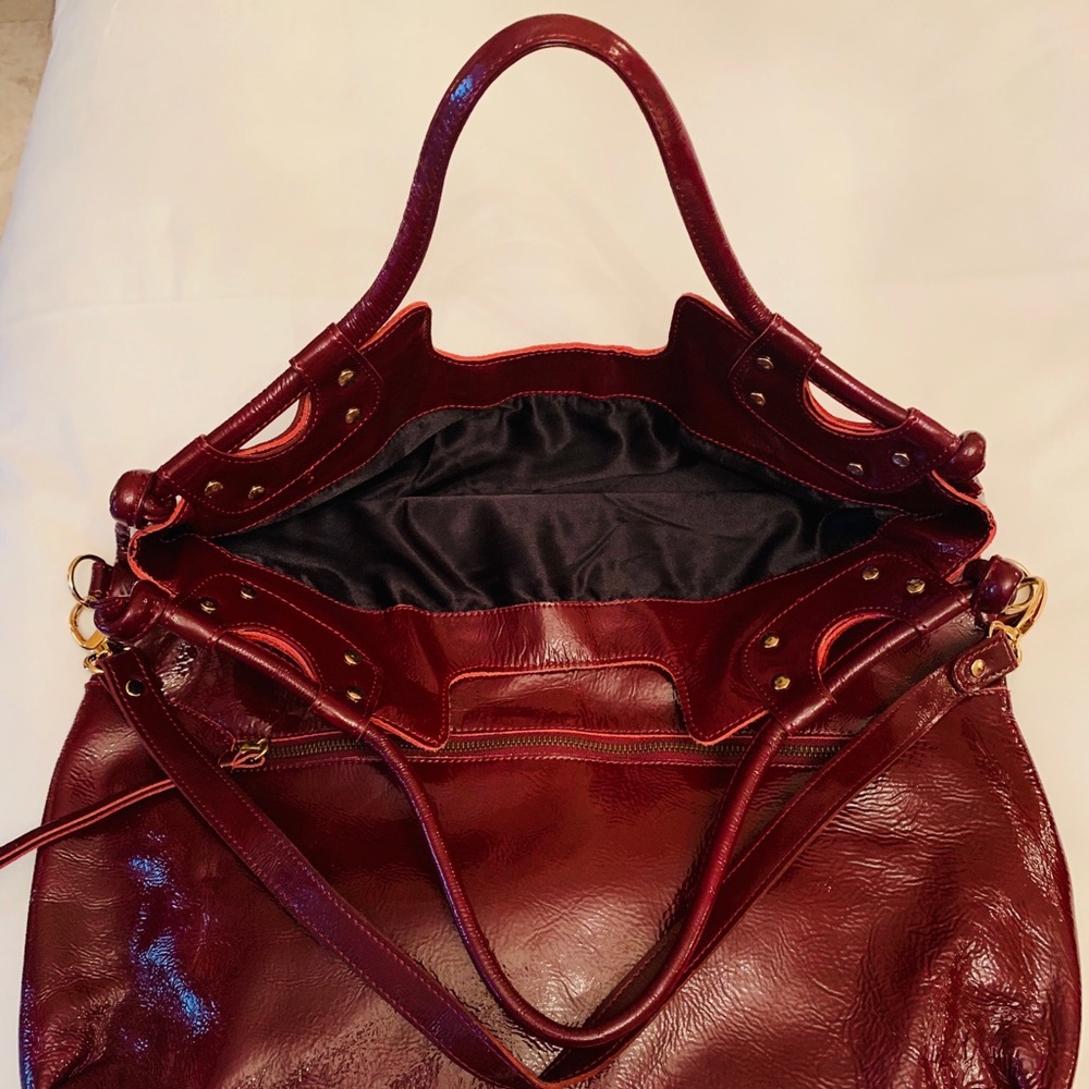 Pietro Alessandro NY burgundy patent leather bag - Picture 5 of 10